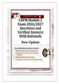 CDFM Module 1 Exam 2026&sol;2027 Questions and Verified Answers With Rationale
