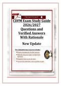 CDFM Exam Study Guide 2026&sol;2027 Questions and Verified Answers With Rationale