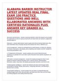 Testbank &vert; Alabama Barber Instructor Final Exam &vert; 100 Q&A with Rationales &vert; A&plus; Guide&NewLine;&NewLine;