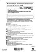 2026 Pearson Edexcel International AS&sol;A Level Mathematics&vert;WDM11&sol;01&vert;Decision Mathematics D1 &vert;Question paper&vert; January 2026