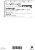2026 Pearson Edexcel International AS&sol;A Level Mathematics&vert;WDM11&sol;01A&vert;Decision Mathematics D1 &vert;Question paper&vert; January 2026