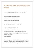 NUR 439 Final Exam Questions With Correct Answers