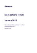 2026 Pearson Edexcel International AS&sol;A Level Further Pure Mathematics F1&vert;WFM01&sol;01A&vert;Mark scheme&vert; January 2026