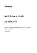 2026 Pearson Edexcel International AS&sol;A Level Decision Mathematics D1&vert;WDM11&sol;01&vert;Mark scheme&vert; January 2026