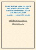 NBHWC NATIONAL BOARD FOR HEALTH AND WELLNESS COACHING EXAM QUESTIONS AND ANSWERS &vert; HEALTH COACHING STUDY GUIDE