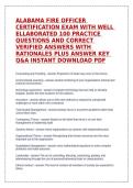 Testbank &vert; Alabama Fire Officer Certification Exam &vert; 100 Q&A with Rationales &vert; PDF Download&NewLine;&NewLine;