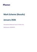 2026 Pearson Edexcel International AS&sol;A Level Further Pure Mathematics F2&vert;WFM02&sol;01&vert;Mark scheme&vert; January 2026