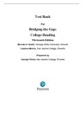 Test Bank For Bridging the Gap&colon; College Reading 13th Edition by Brenda D&period; Smith