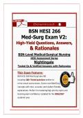 BSN HESI 266 Med-Surg Exam V2&colon; High-Yield Questions&comma; Answers&comma; & Rationales 2026&sol;2027 Update