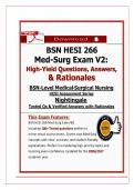 BSN HESI 266 Med-Surg Exam V2&colon; High-Yield Questions&comma; Answers&comma; & Rationales 2026&sol;2027 Update