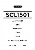 SCL1501 Assignment 1 Answers - Semester 2 &comma; 2026 &vert; Due Date 2026
