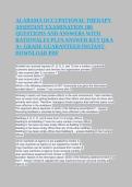 Testbank&colon; Alabama OTA Exam 100 Q&A w&sol; Rationales PDF&NewLine;&NewLine;