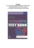 Test Bank for Varcarolis Essentials of Psychiatric Mental Health Nursing 5th Edition Fosbre-latest version&vert; Original Practice Questions Chapters 1&ndash;28 with Answers & Rationales