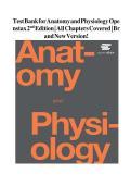 Test Bank Complete&lowbar;&lowbar; Anatomy And Physiology 2e By OpenStax&comma; 2025 By OpenStax &lpar;Official Print Version&rpar; All Chapter 1-28&vert; 6 Units&vert; Latest Version&vert; Verified Answers&vert; Rated A&plus;