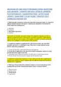MICHIGAN LIFE AND HEALTH INSURANCE EXAM&ndash;QUESTIONS &NewLine;AND ANSWERS &vert; VERIFIED AND WELL DETAILED ANSWERS &NewLine;PLUS RATIONALES &vert; GUARANTEED PASS &vert; LATEST EXAM &NewLine;UPDATE &vert; EXAM PREP &vert; STUDY GUIDE &vert; PRACTICE TEST&vert; &NewLine;DOWNLOAD INSTANT PDF 