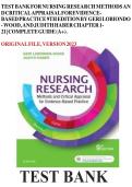 TEST BANK FOR NURSING RESEARCH METHODS AND CRITICAL APPRAISAL FOR EVIDENCE-BASED PRACTICE 9TH EDITION BY GERI LOBIONDO-WOOD&comma; AND JUDITH HABER ISBN&colon; 9780323431316 ISBN&colon; 9780323447652
