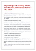 Testbank&colon; Biopsychology 11th Ed Pinel &ndash; All Chapters Q&A&NewLine;&NewLine;