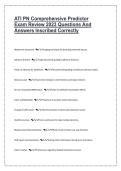 ATI PN Comprehensive Predictor&NewLine;Exam Review 2023 Questions And&NewLine;Answers Inscribed Correctly