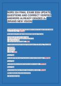 NURS 334 FINAL EXAM 2026 UPDATE&NewLine;QUESTIONS AND CORRECT VERIFIED&NewLine;ANSWERS ALREADY GRADED A&plus;&NewLine;&lpar;BRAND NEW VISION&rpar;
