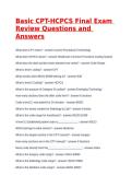 Testbank&colon; Basic CPT-HCPCS Final Exam Q&A Review&NewLine;&NewLine;