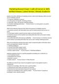 Marketing Research Exam 1 with all Correct & 100&percnt; Verified Answers &vert;Latest Version &vert;Already Graded A&plus;