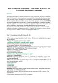NSG 121 HEALTH ASSESSMENT FINAL EXAM 2026&sol;2027&ndash; 100 &NewLine;QUESTIONS AND VERIFIED ANSWERS