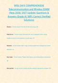 WGU D413 COMPREHENSIVE Telecommunication and Wireless EXAM &lpar;New 2026&sol; 2027 Update&rpar; Questions & Answers &lbrace;Grade A&rcub; 100&percnt; Correct &lpar;Verified Solutions&rpar;&NewLine;&NewLine;