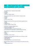 NBE - RESTORATIVE ART QUESTIONS AND ANSWERS 100&percnt; SOLVED