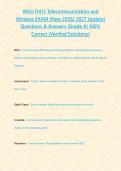 WGU D413 Telecommunication and Wireless EXAM &lpar;New 2026 2027 Update&rpar; Questions & Answers -Grade A