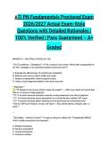 ATI PN Fundamentals Proctored Exam 2026&sol;2027 Actual Exam-Style Questions with Detailed Rationales &vert; 100&percnt; Verified &vert; Pass Guaranteed &ndash; A&plus; Graded