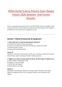 HOSA Dental Science Practice Exam Newest Version 2026 Question -And Correct Answers&period;