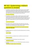 NR 503 Epidemiology midterm questions & answers