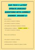 SAR TECH II LATEST &NewLine;UPDATE 20262027 &NewLine;QUESTIONS WITH CORRECT   &NewLine;ANSWER  GRADED A&plus;