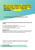 WGU C214 Financial Management Objective Assessment Questions and Answers
