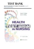 Test Bank for Health Assessment in Nursing 7th Edition by Janet R Weber and Jane H Kelley All Chapters &lpar;1-34&rpar; &vert; A&plus; ULTIMATE GUIDE
