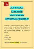 NUR 190 FINAL &NewLine;EXAM STUDY &NewLine;QUESTIONS AND &NewLine;ANSWERS 2026 GRADED A&plus;