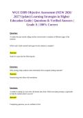 WGU D389 Learning Strategies in Higher Education Objective Assessment Q&A