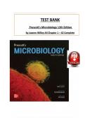 Test Bank for Prescott's Microbiology 12th Edition by Joanne Willey&comma; All Chapters 1 - 42 Complete&comma; Verified Latest Edition