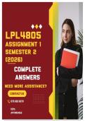 LPL4805 ASSIGNMENT 1 SEMESTER 2 2026 - COMPLETE ANSWERS