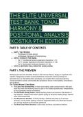 2026&sol;2027 S-Tier Universal Test Bank&colon; Tonal Harmony & Post-Tonal Analysis &lpar;Kostka 9th Edition&rpar; &vert; 22&plus; Elite Questions & Answers