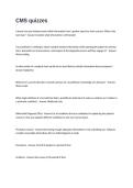 CMS quizzes Exam Questions and Answers