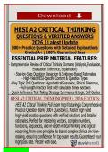 HESI A2 Critical Thinking Questions & Verified Answers 2026 &ndash; Complete 200&plus; Q&A Test Bank with Detailed Rationales &vert; Clinical Reasoning & Nursing Judgment Prep &vert; Latest Update &vert; Graded A&plus;