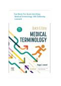 TEST BANK for quick and easy medical terminology &lpar;10th edition 2024&rpar;by leonard&sol; ALL CHAPTERS INCLUDED AND UPDATED