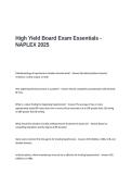 High Yield Board Exam Essentials - NAPLEX Exam Questions and Answers
