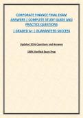 CORPORATE FINANCE FINAL EXAM ANSWERS &vert; COMPLETE STUDY GUIDE AND PRACTICE QUESTIONS