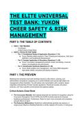 2026&sol;2027 S-Tier Elite Universal Test Bank&colon; Yukon Cheer Safety&comma; Risk Management & Concussion Protocols &lpar;22&plus; Questions &plus; Rationale&rpar;