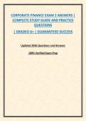 CORPORATE FINANCE EXAM 2 ANSWERS &vert; COMPLETE STUDY GUIDE AND PRACTICE QUESTIONS