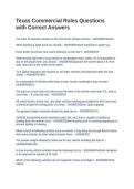 Texas Commercial Rules Questions with Correct Answers&NewLine;&NewLine;