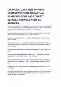 COLORADO CAR SALES MASTERY EXAM NEWEST 2025-2026 ACTUAL EXAM QUESTIONS AND CORRECT DETAILED ANSWERS&period;pdf&NewLine;&NewLine;
