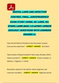 DENTAL LAWS AND INFECTION &NewLine;CONTROL FINAL&comma; JURISPRUDENCE &NewLine;EXAM STUDY GUIDE&comma; NC LAWS&comma; NC&comma; &NewLine;STUDY&comma; LAWS QUIZ 1-9 LATEST UPDATE &NewLine;20262027 QUESTIONS WITH ANSWERS &NewLine;GRADED A&plus;